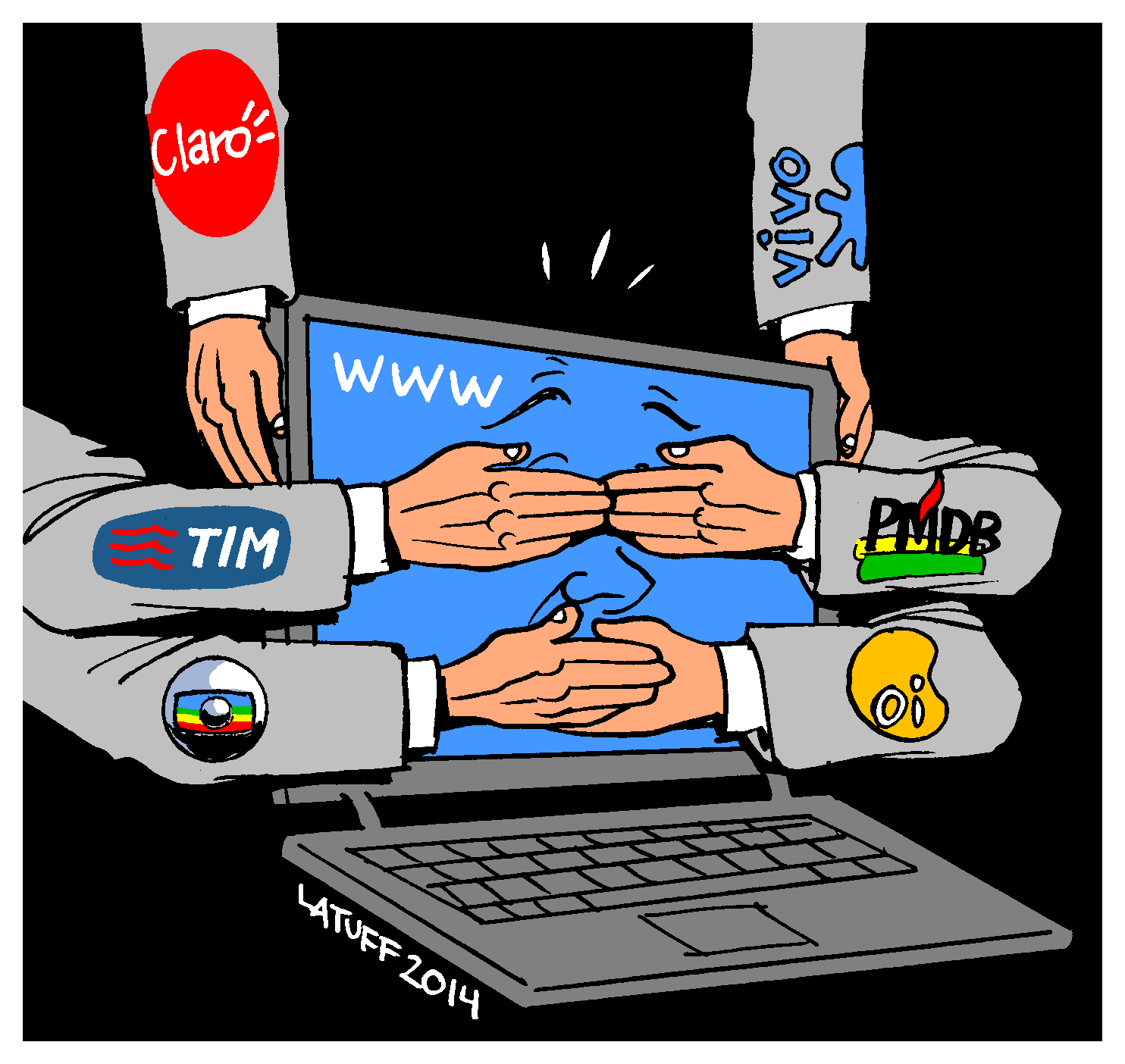 Charge de Latuff, 2014.