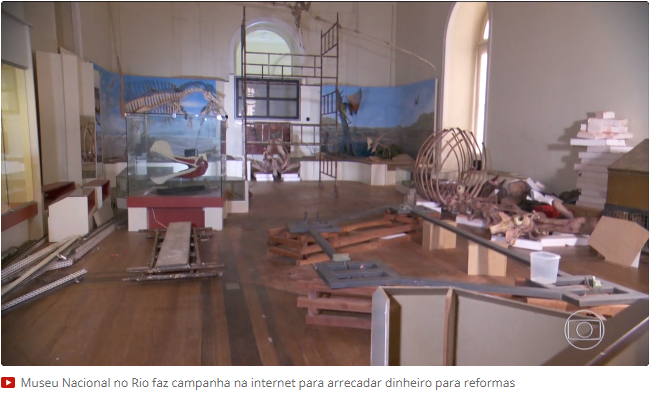 Em comemoração aos 200 anos do Museu Nacional, em 6 de junho de 2018, o Bom Dia Brasil exibiu uma reportagem sobre uma vaquinha na internet para arrecadar fundos para a reforma do museu (g1.globo.com)