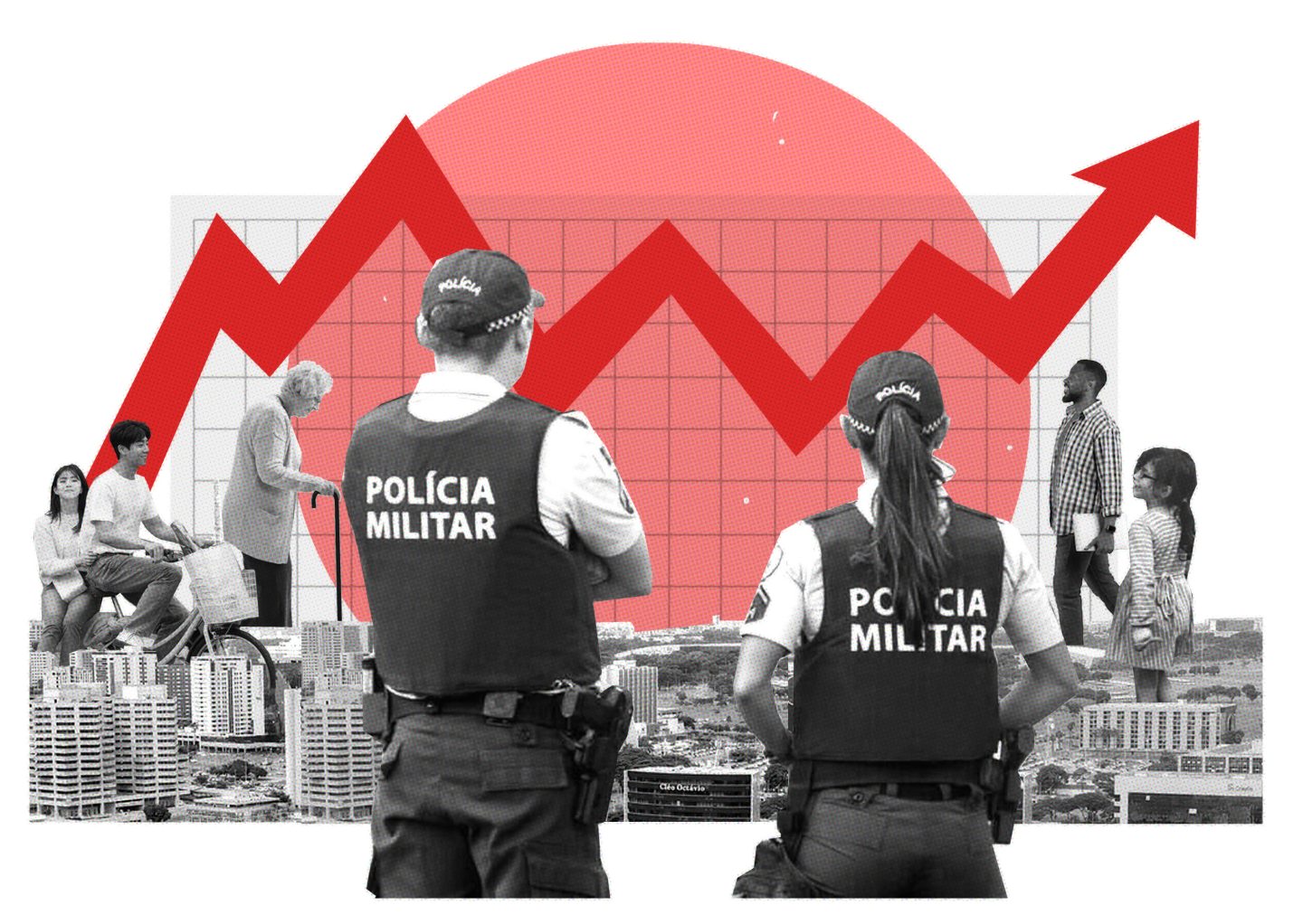 Ilustração com a polícia militar