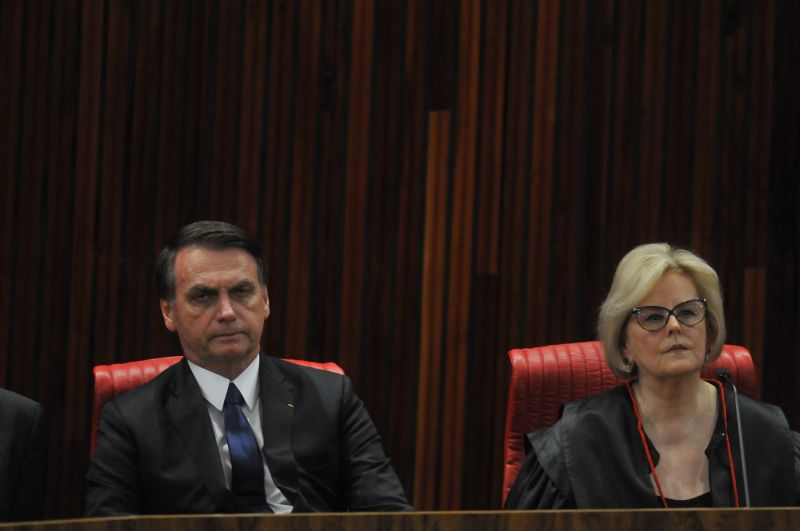 O presidente eleito, Jair Messias Bolsonaro (PSL), e a presidente do Tribunal Superior Eleitoral - TSE, ministra Rosa Weber