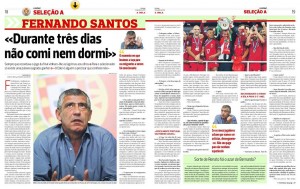 Entrevista de Fernando Santos ao diário A bola neste domingo