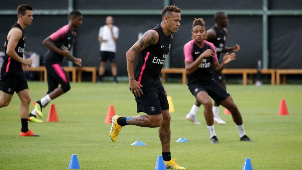 Neymar voltou a trabalhar com o PSG nesta quinta. Foto: PSG