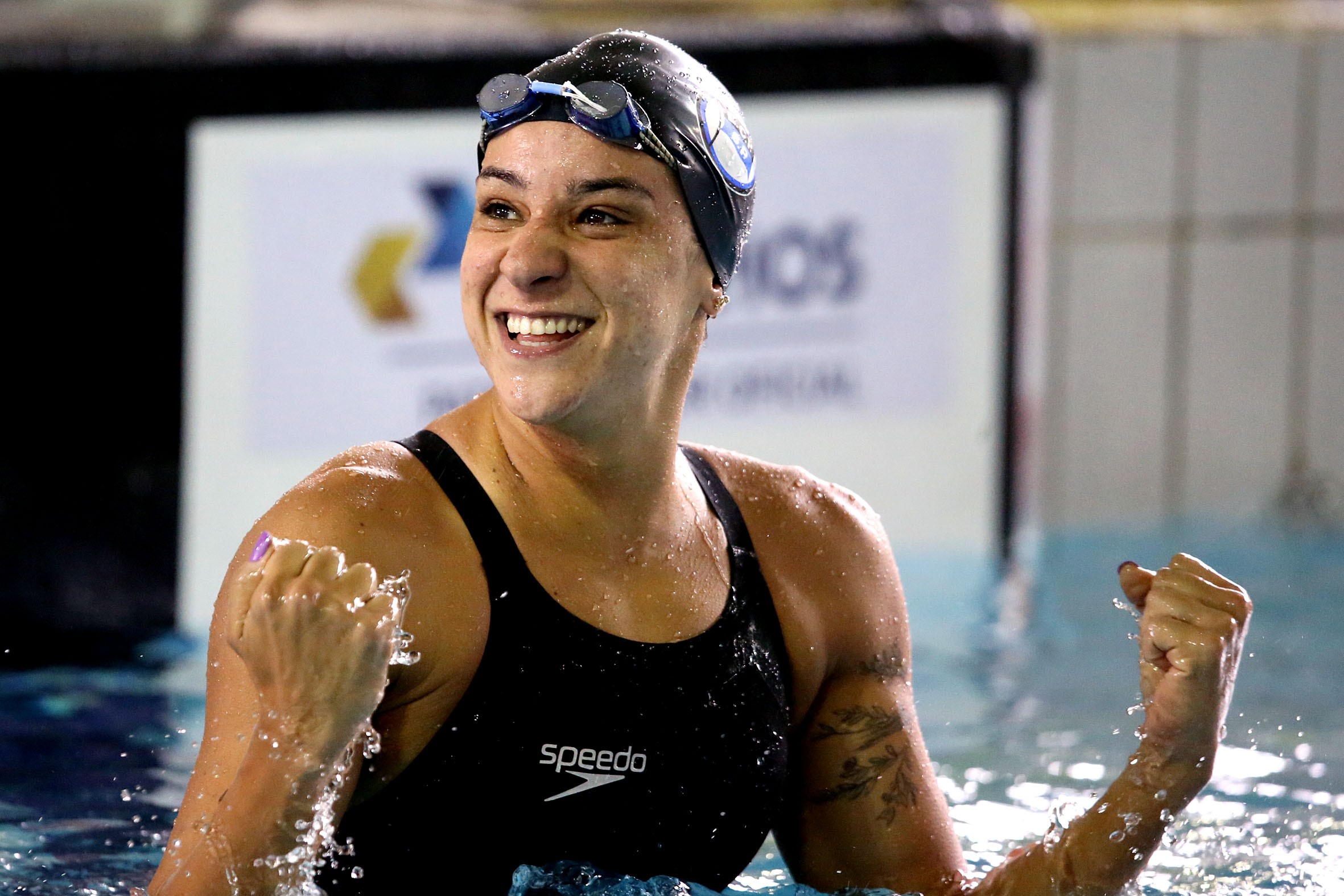 Joanna Maranhão levou a medalha de bronzae nos Jogos Pan-Americanos, em Toronto, em 2015 / Foto: AFP