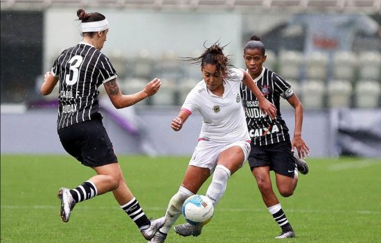 Corinthians x Santos em jogo válido pelo Brasileirão A1 feminino; os dois times chegam como fortes candidatos ao título no Brasileir"ao feminino de 2019