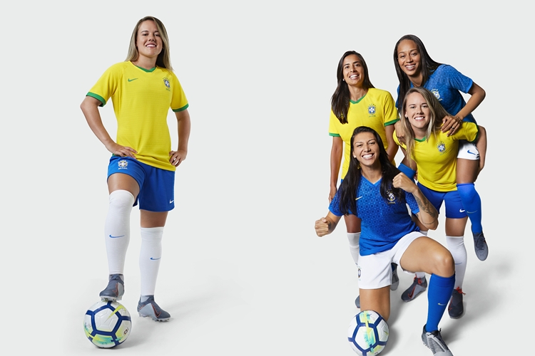 Uniforme exclusivo da Seleção Brasileira feminina de futebol para a Copa do Mundo da França, em junho de 2019