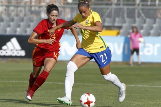 Amistoso preparatório para Copa do Mundo feminina entre Brasil e Espanha, na Espanha