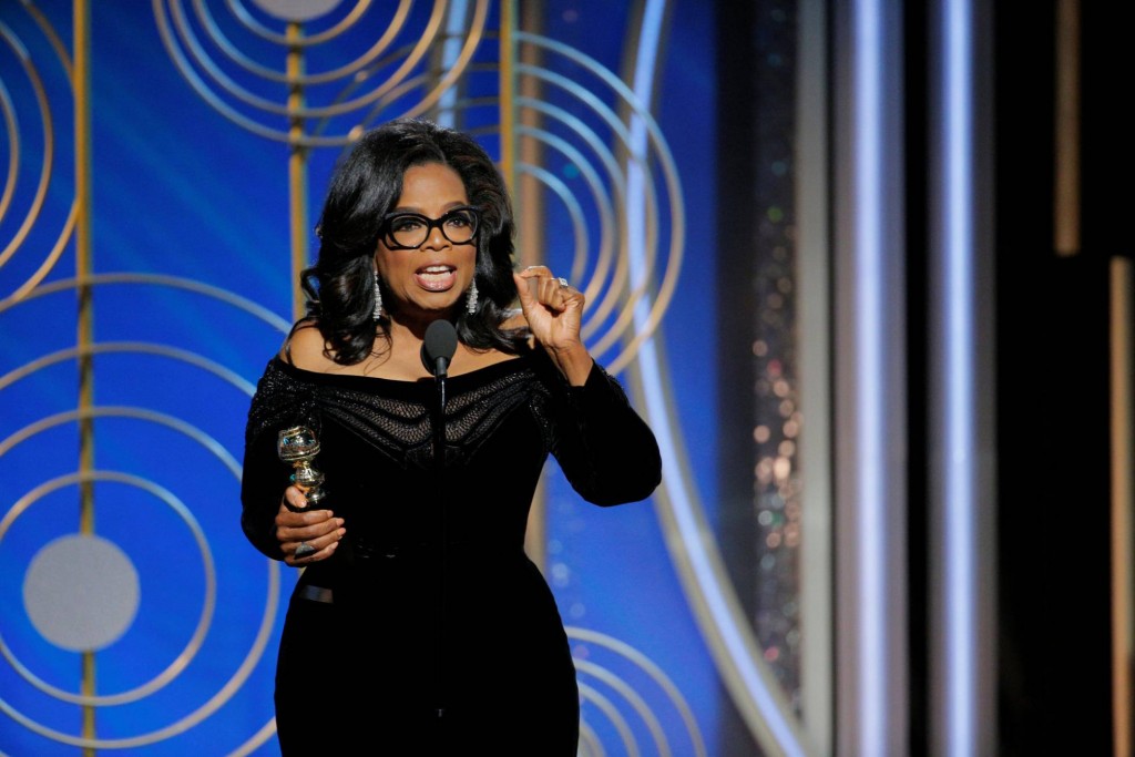 Oprah Winfrey faz discurso corajoso e original sobre assédios e racismo na premiação dos Golden Globes. Foto: Agencia REUTERS
