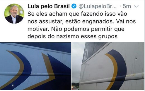 Lula chama de nazismo os atentados contra sua caravana