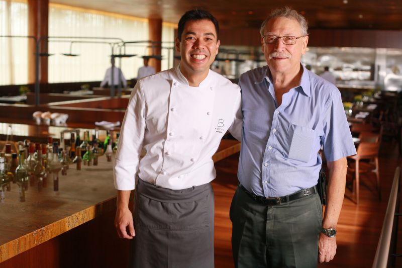 Créditos: Sérgio Alberto/Divulgação. Chefs Rodrigo Sato, do B hotel, e Francisco Ansilero, do Dom Francisco.