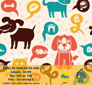 Cartaz de feira de animais para adoção das SHB-Bicho