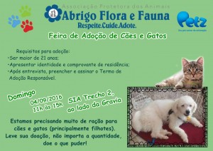 Cartaz da feira de adoção do Abrigo Flora e Fauna-Feiras de animais