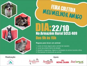 cartaz da feira de adoção de bichos do armazém rural