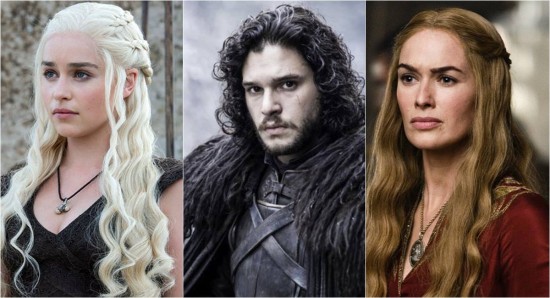 Daenerys, Jon Snow e Cersei de Game of thrones